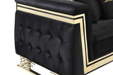 Ashton Black Gold Upholstered Living Room Set