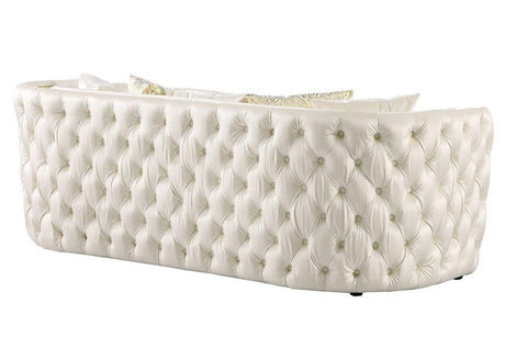 Roka White Modern Tufted Chair - Ella Furniture
