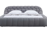Bubbles Gray Upholstered Platform King Bed