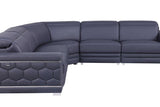 Favo Dark Navy Leather Sectional