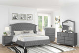 Olivia Gray Velvet Tufted Wingback Platform Bedroom Set