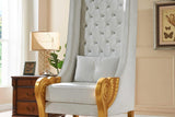 Throne White 62.5" Tall Accent Chair