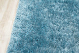 Afro Shag Turquoise Modern Transitional Art Silk Shine Rug - Ella Furniture
