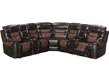 Phoenix II Brown Upholstered Reclining Sectional