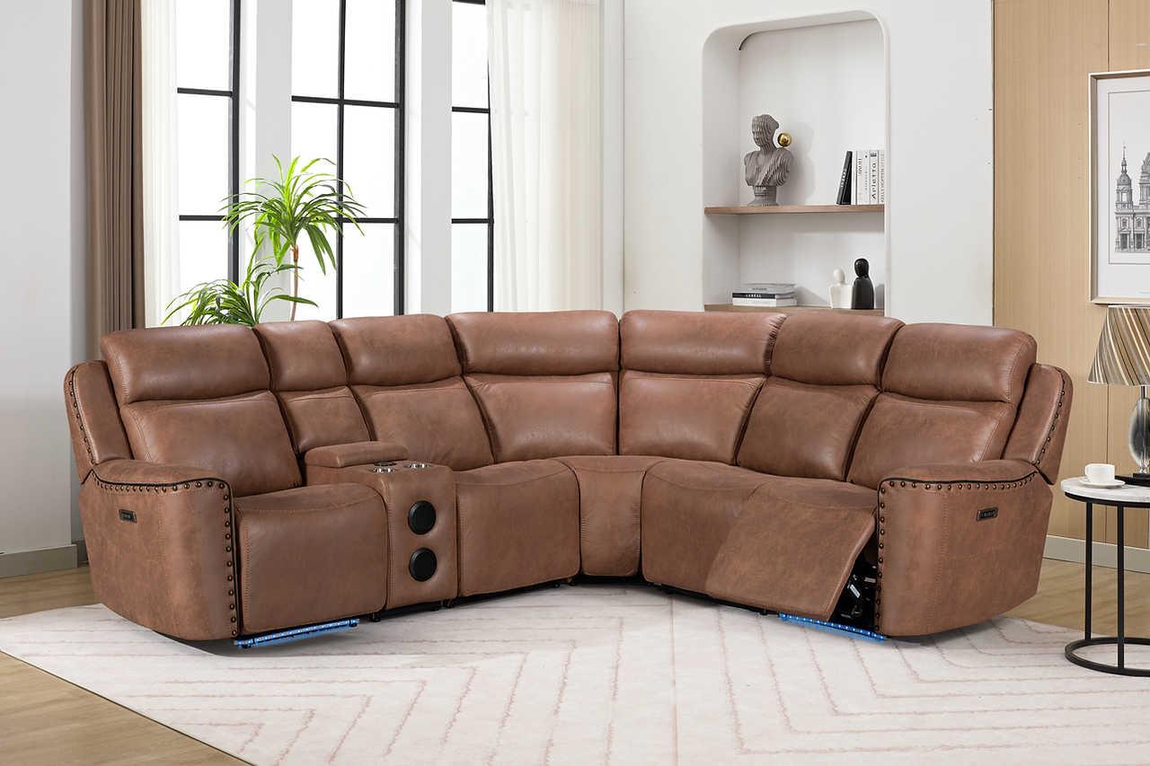 Romi Brown Power Reclining Sectional