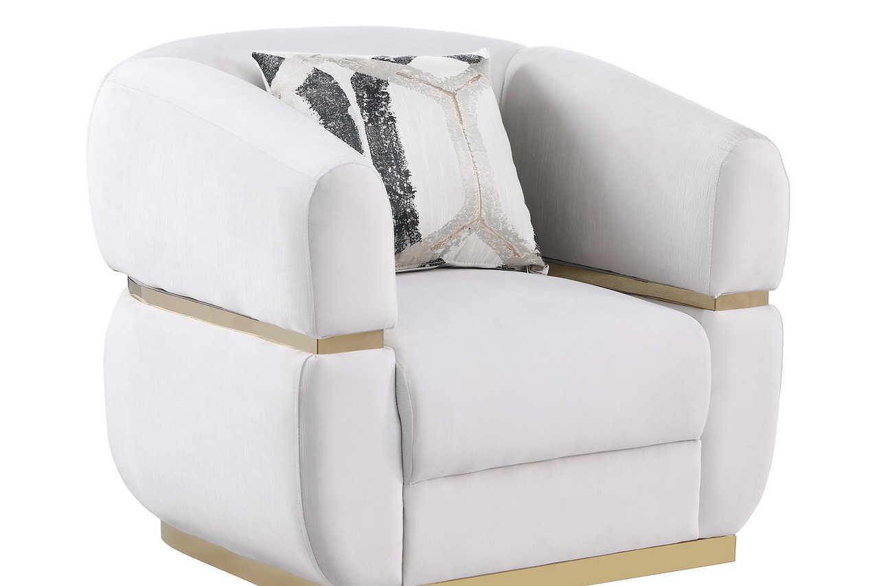 Carmela Cream Velvet Living Room Set