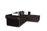 Milan Black Velvet Tufted Sectional