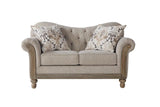Sandstone Oyster Beige Modern Contemporary Wood, Engineered Wood Fabric Tufted Sofa - Ella Furniture