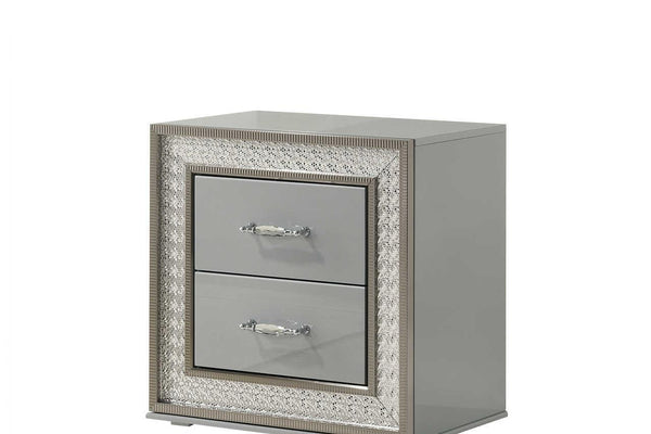 Dubai Metallic Silver Nightstand