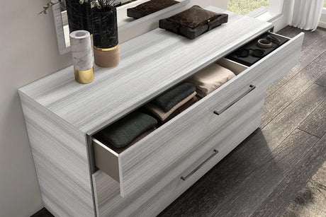 Mia Light Gray Modern Contemporary Solid Wood And Veneers Chest - Ella Furniture