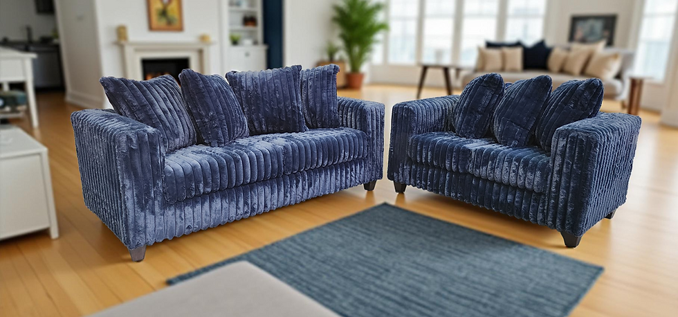 Gia Blue 2-Piece Living Room Set