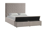 Mio Gray Velvet Panel Queen Bed