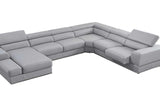 Pella Light Gray Leather LAF Sectional