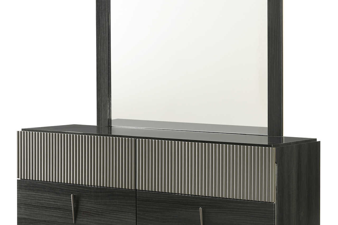 Raven Dark Gray LED Panel Bedroom Set
