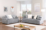 Stepso Charcoal Boucle Living Room Set