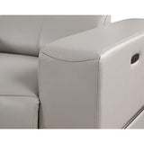 Franco 7-Piece Light Grey Italian Leather Match Power Reclining Sectional with 3 Power Seats and Storage Console view 9