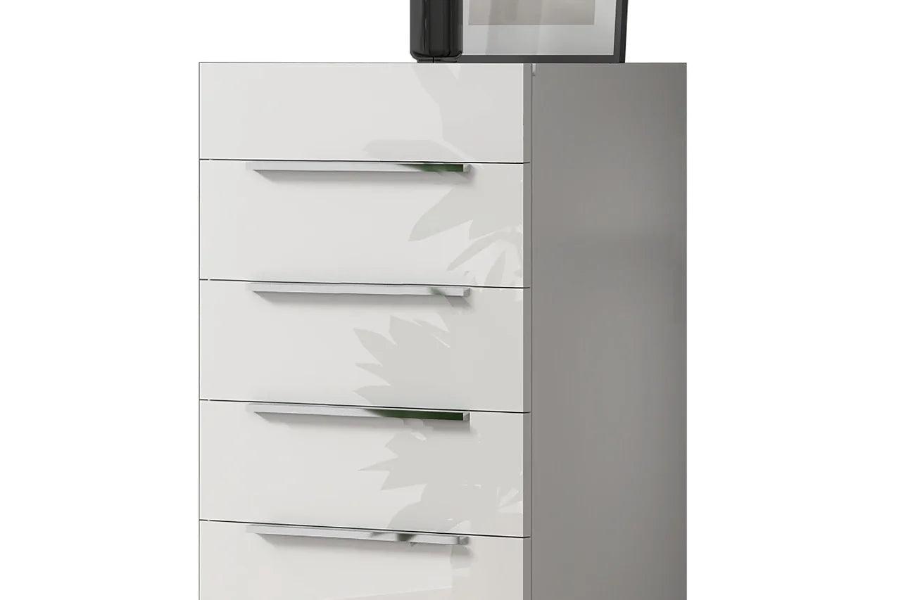 Premium White Modern Traditional Contemporary Marble Top Solid Wood 2-Drawers Nightstand - Ella Furniture