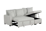 Nori Gray Upholstered Sectional w Pull-Out Bed