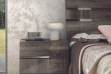 Medea II Vintage Oak Upholstered Italian Nightstand