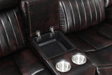 Lavon Brown Modern Wood, Engineered Wood Faux Leather Upholstered 3Pcs Livingroom Set - Ella Furniture