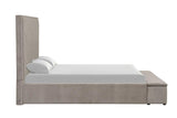 Mio Gray Velvet Panel King Bed