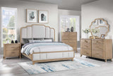 Laguna Light Brown Gray Upholstered Panel Bedroom Set