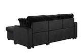 Nori Black Upholstered Sectional w Pull-Out Bed