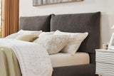 Zima Brown LED Upholstered Platform King Bed