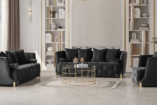 Elit Charcoal Living Room Set
