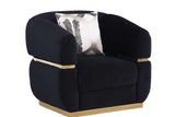 Carmela Black Velvet Living Room Set