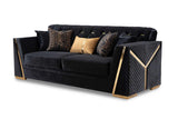 Hilena Black Velvet Living Room Set