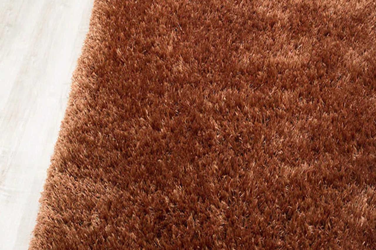 Afro Shag Rust Modern Transitional Art Silk Shine Rug - Ella Furniture
