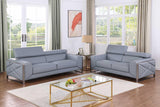 Giorgio Light Blue Leather Sofa