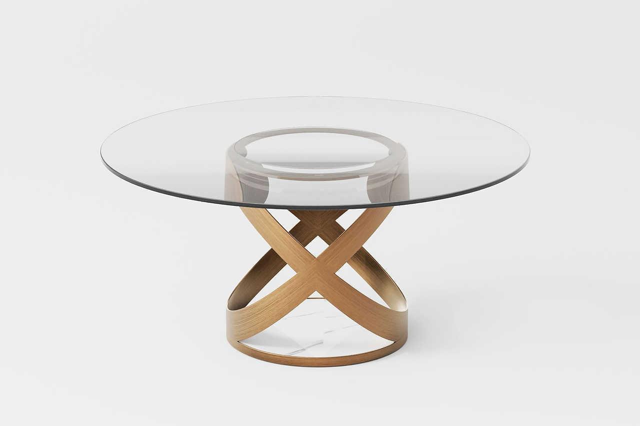 Sami 51" Glass Top Table