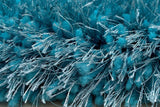 Afro Shag Turquoise Modern Transitional Art Silk Shine Rug - Ella Furniture