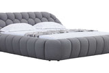Bubbles Gray Upholstered Platform King Bed