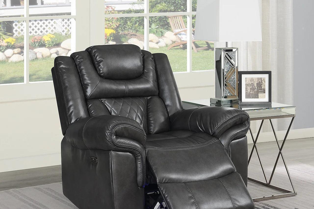 Party Time Gray Power Recliner