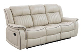Lavon Cream Modern Contemporary Wood, Engineered Wood Faux Leather (3Pcs Livingroom Set) - Ella Furniture