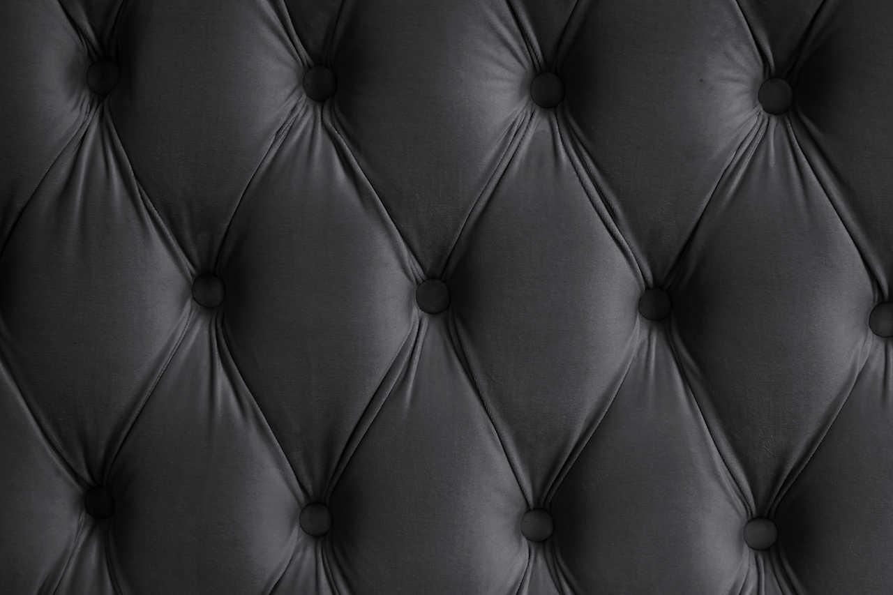 Royal Black Upholstered Tufted Platform King Bed