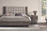 Medea II Vintage Oak Upholstered Italian Nightstand
