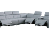 Franco Light Blue 6-Piece 2 Power Reclining Sectional