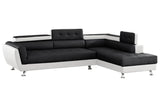 Izzi Black White Tufted Sectional