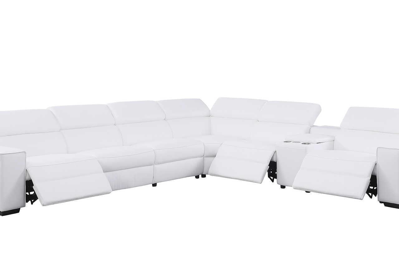 Picasso White 7-Piece 3 Power Reclining Sectional