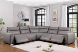 Sierra Gray Leather Reclining Sectional