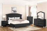 Olivia Black Velvet Tufted Wingback Platform Bedroom Set