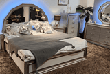 Dubai Metallic Silver LED Panel Bedroom Set