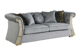 Curamo Grey Velvet Living Room Set