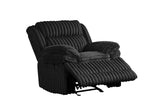 Mellow Black Thick Stripe Fabric 3-Piece Reclining Set