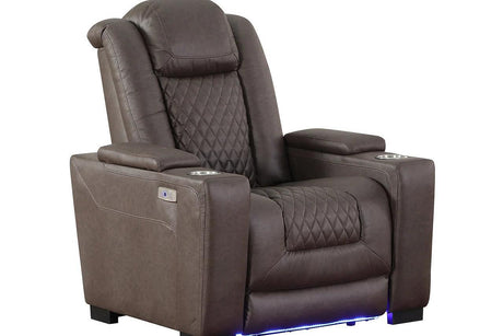 Ash Brown Contemporary Solid Wood Polished Microfiber Power (3Pcs Power Reclining Set) - Ella Furniture