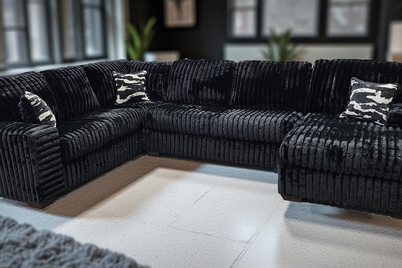 Austin Black 3-Piece Sectional